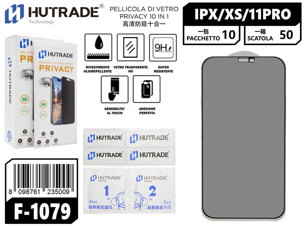 PELLICOLA DI VETRO PRIVACY 10IN1 IPX/XS/IP11PRO – F1079 202301