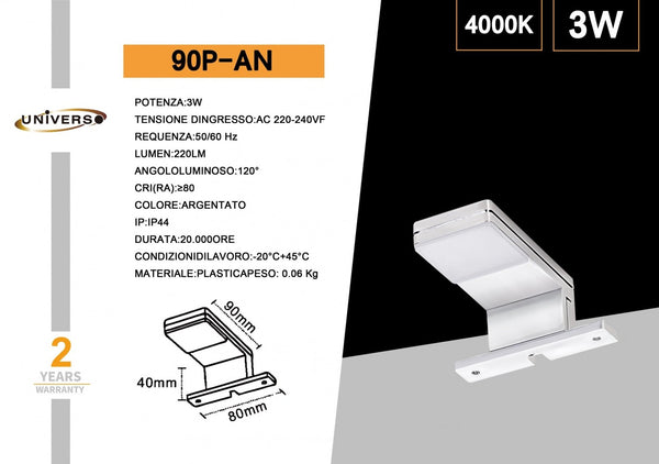 Lampada per specchio – 90P-AN
