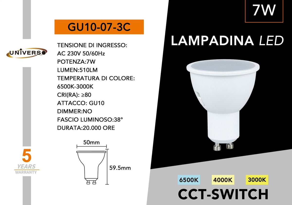 Lampadina Universo – GU10-07-3C