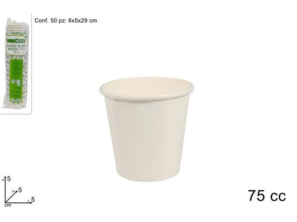 BICCHIERI CARTA PER CAFFE 75CC 50 pz BIANCHI DEV23006361