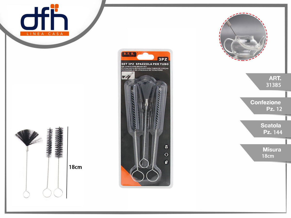 SET 3 pz SPAZZOLA PER TUBO