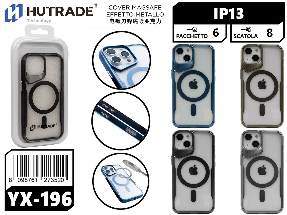 YX-196 COVER TRASPARENTE BORDO COLORATA MAGSAFE IP13