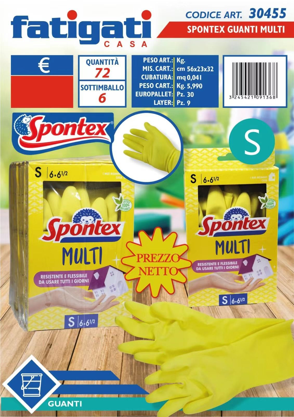 Spontex guanti multi tg. s cartonci
