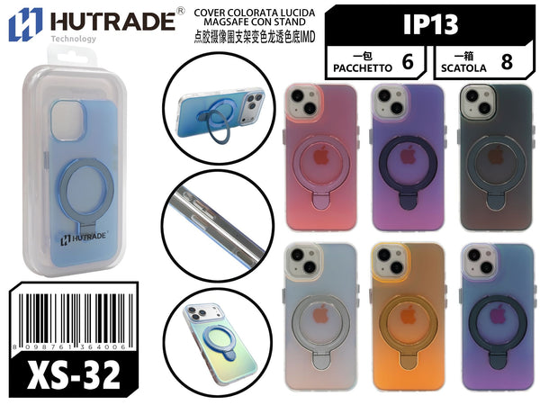 XS-32 COVER COLORATA LUCIDA MAGSAFE CON STAND IP13