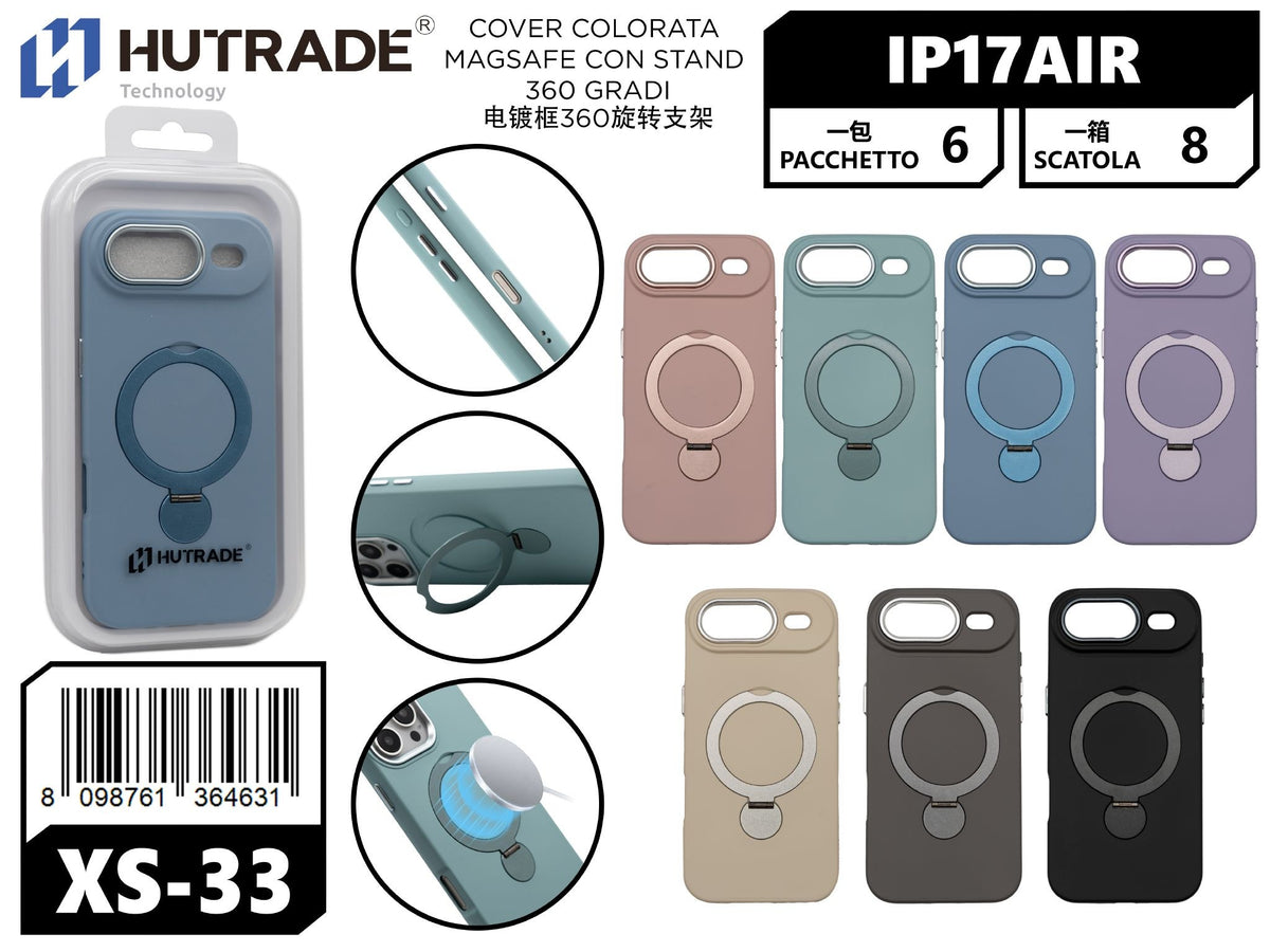 XS-33 COVER COLORATA MAGSAFE CON STAND 360 GRADI IP17 AIR