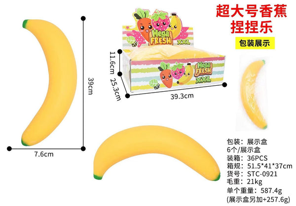 Banana antistress gialla gigante da 39 cm