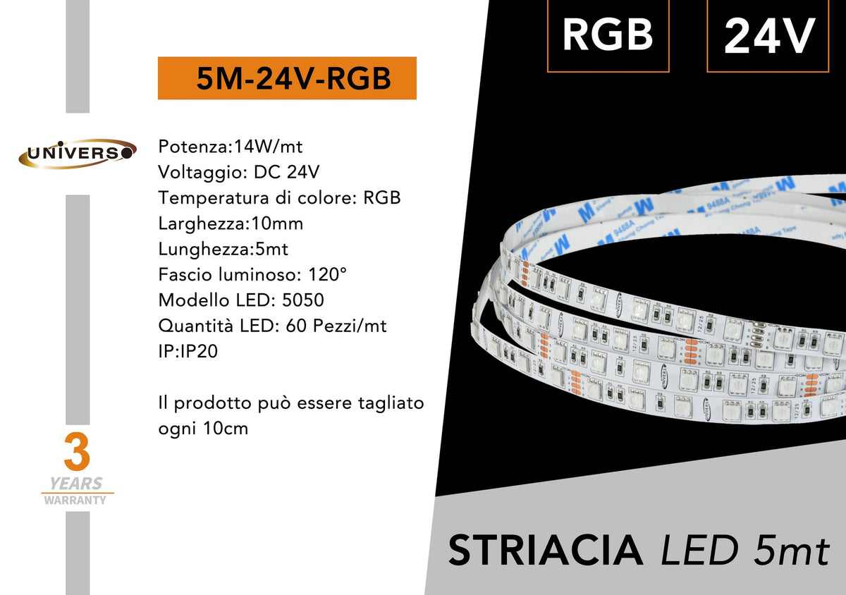 Striscia LED – 5M-24V-RGB