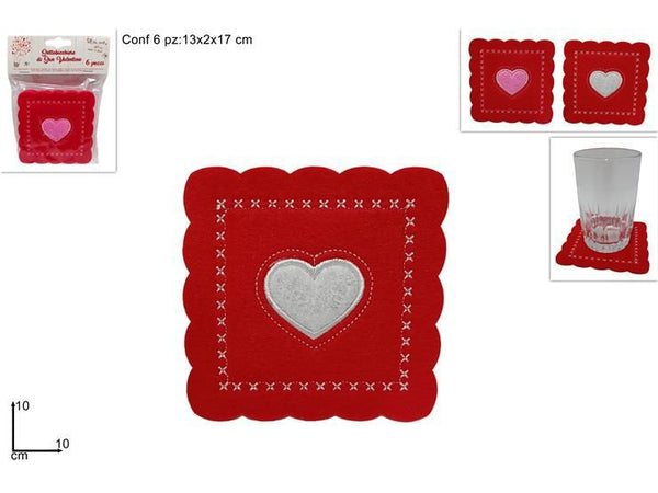 SOTTOBICCHIERE FELTRO SET 6 PZ 2ASS 10 cm GLD-16221-10