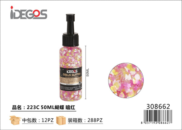 Colla con glitter a farfalla 223C, 50 ml