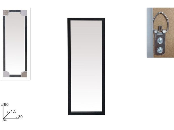 CORNICE SPECCHIO RETTANGOLARE 30 × 90 cm NERA DUE240418MIRROR-1/BLACK