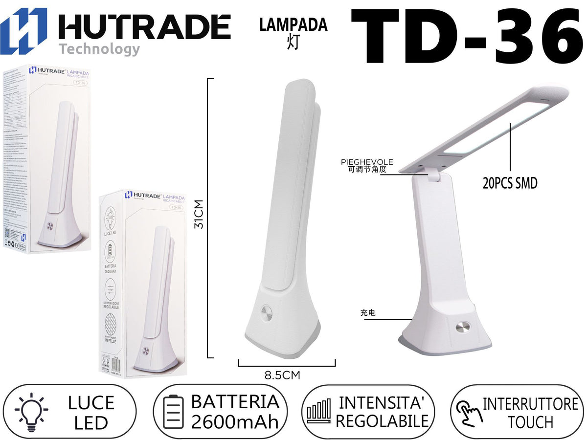 TD-36 LAMPADA DA TAVOLO PIEGHEVOLE RICARICABILE 30LED