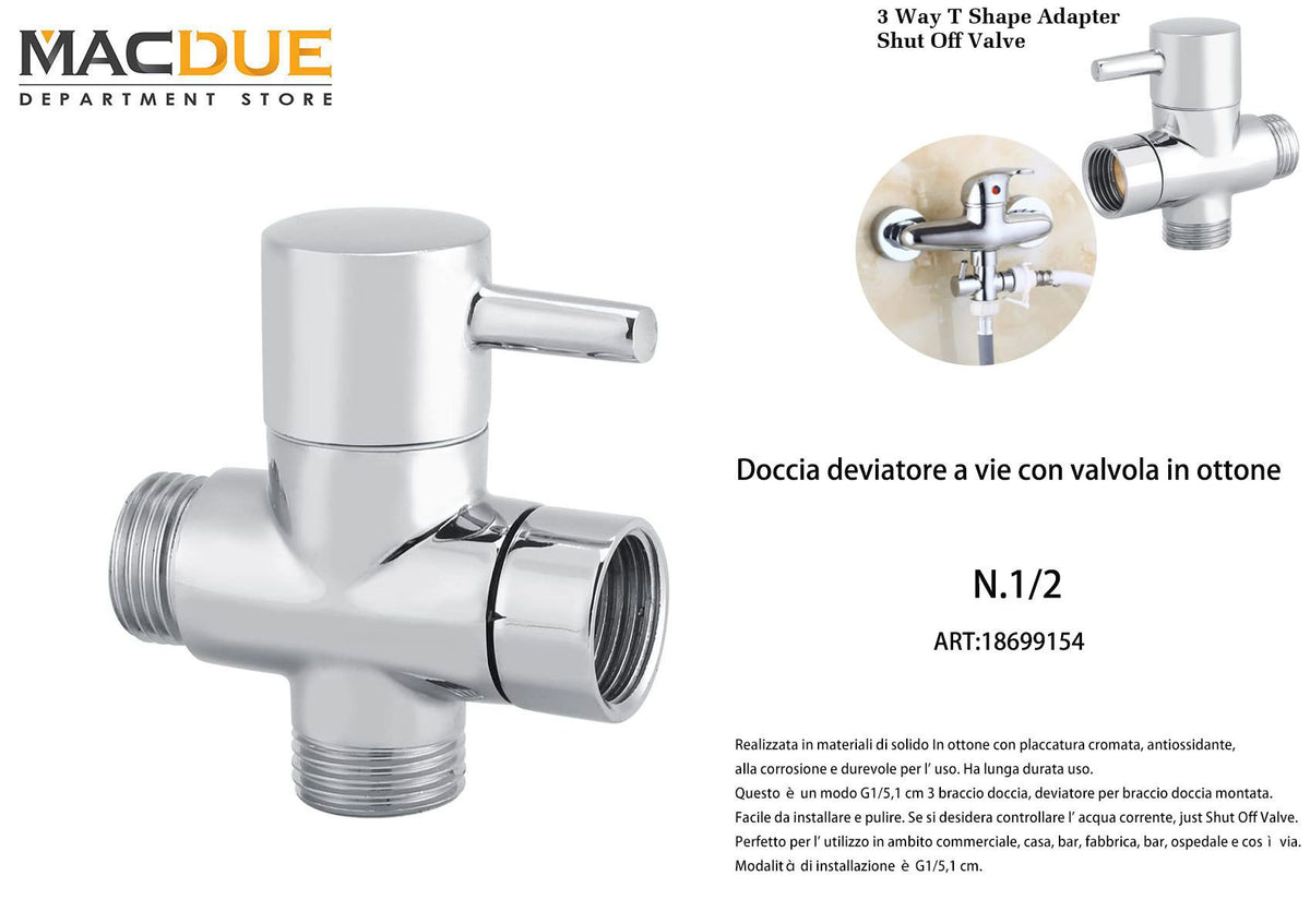 Doccia deviatore a vie con valvola in ottone