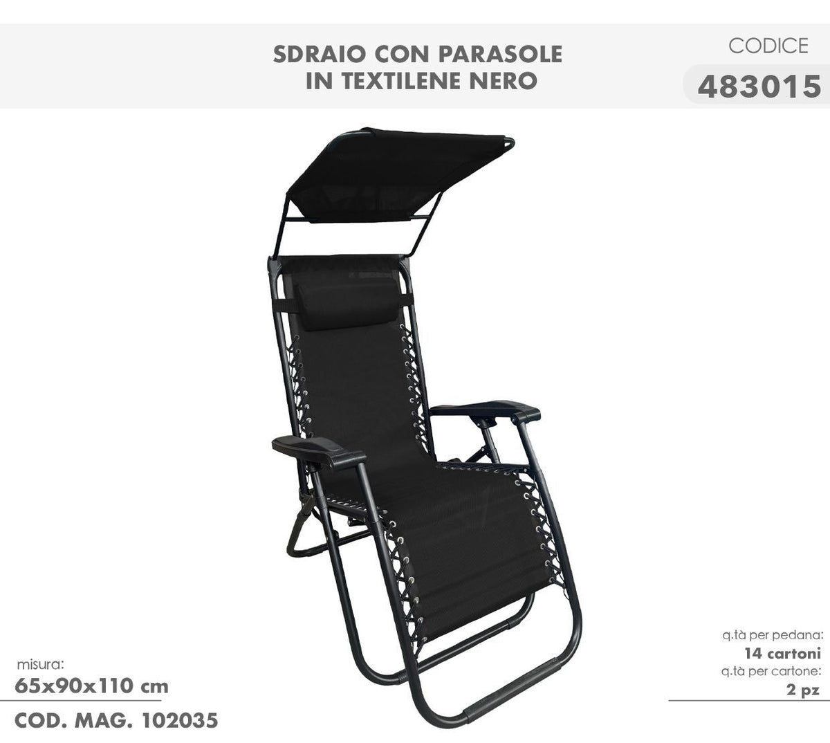 Lettino da giardino – 025108