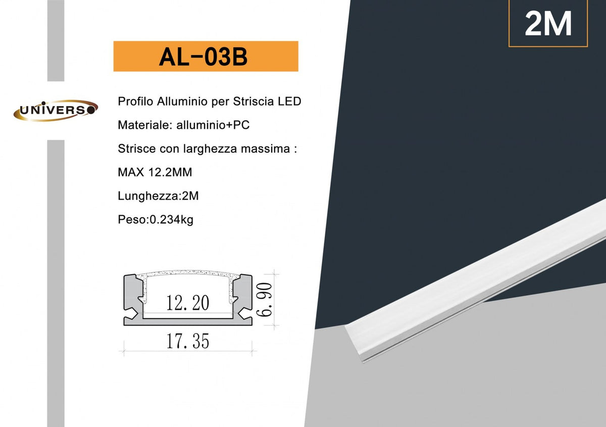 Profilo per strisce LED – AL-03B