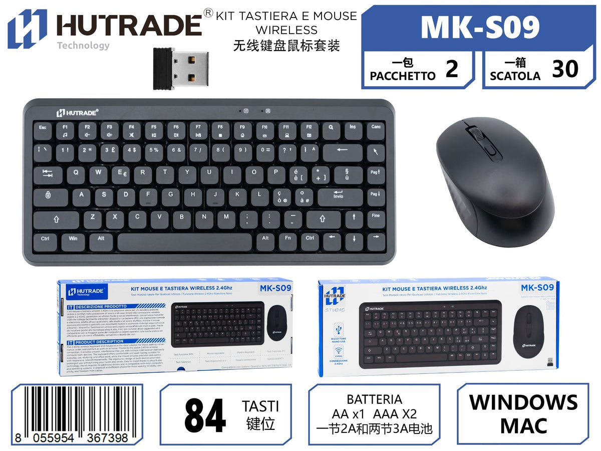 MK-S09 KIT TASTIERA E MOUSE WIRELESS NERA