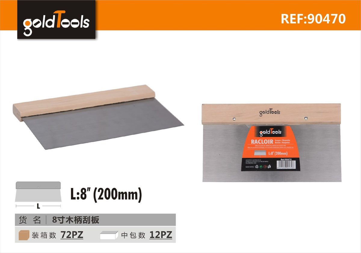 Spatola liscia con manico in legno GoldTools