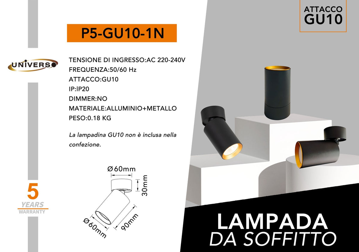 Faretto da soffitto – P5-GU10-1N