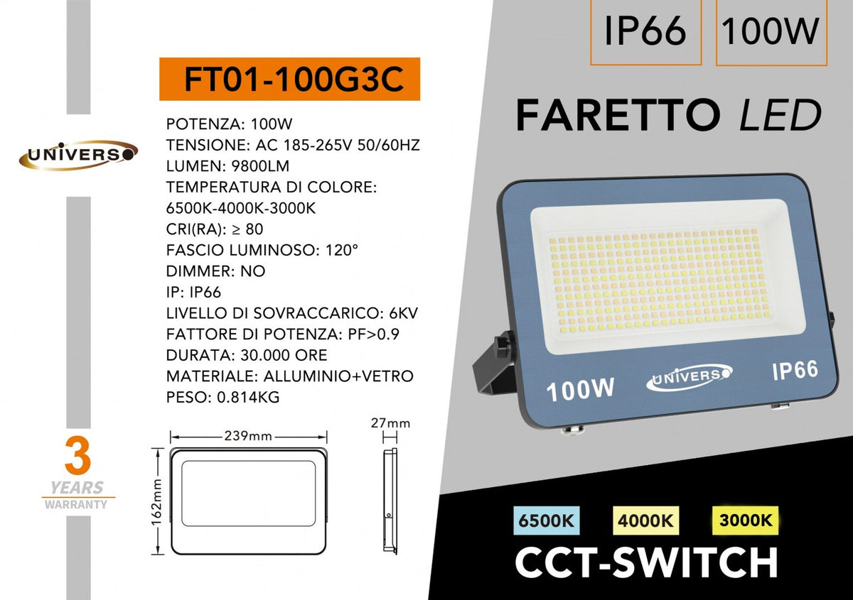 Proiettore LED – FT01-100G3C