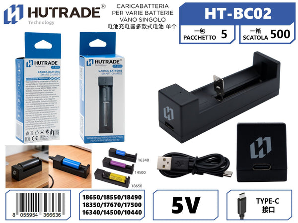 HT-BC02 CARICABATTERIA PER VARIE BATTERIE VANO SINGOLO