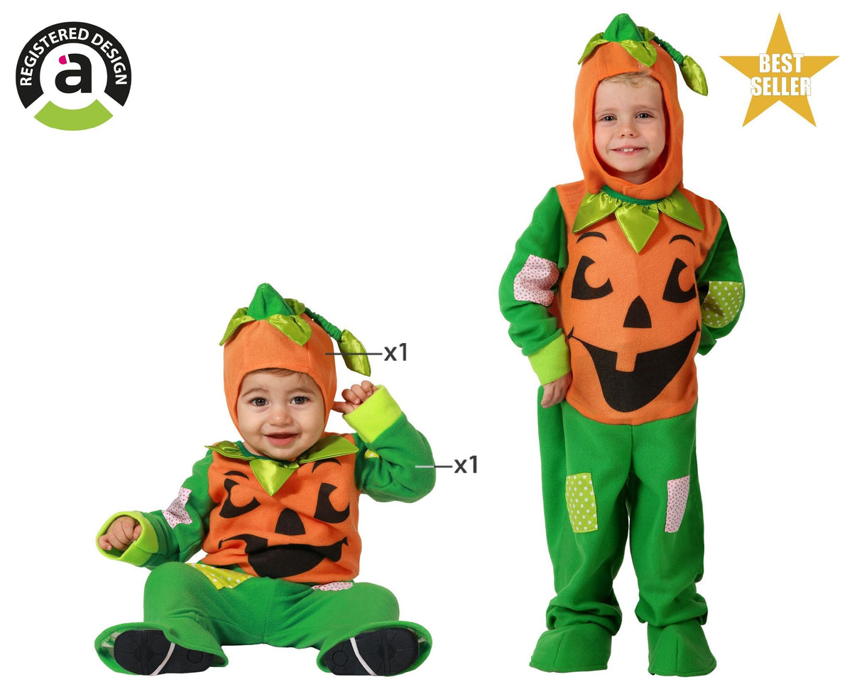 Costume zucca con copricapo per bambini 24 mesi