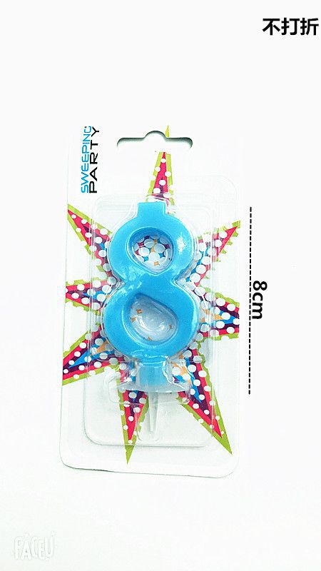Candelina 9 cm Nr.8 Colore Celeste