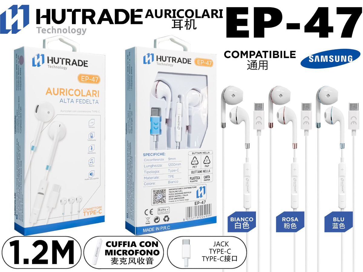 EP-47 AURICOLARE ATTACCO TYPE-C COLORATA
