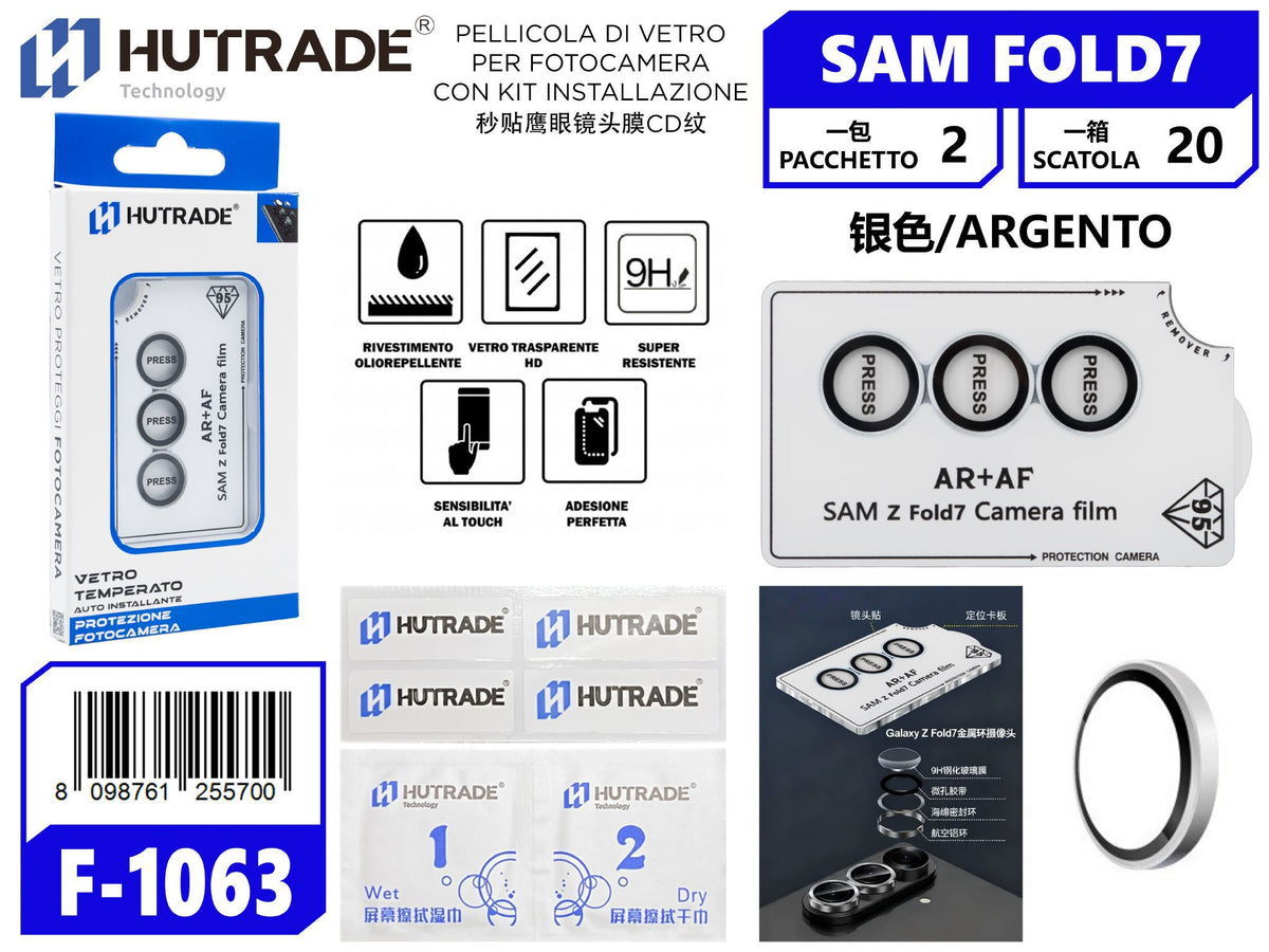 PELLICOLA DI VETRO PER FOTOCAMERA CON KIT INSTALLAZIONE SAM FOLD 7 ARGENTO