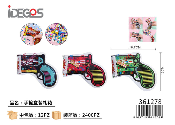 Mini sparacoriandoli a pistola con coriandoli colorati