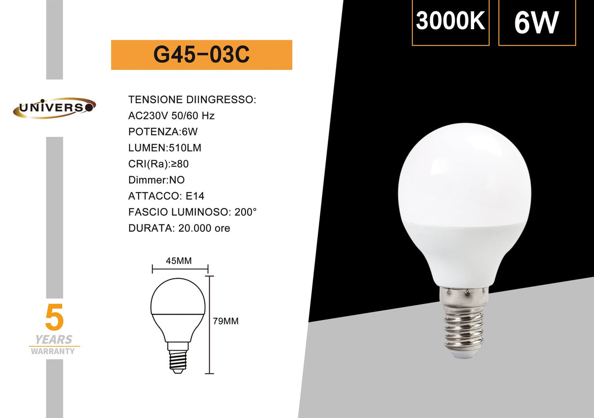 Lampadina LED Universo – G45-03C