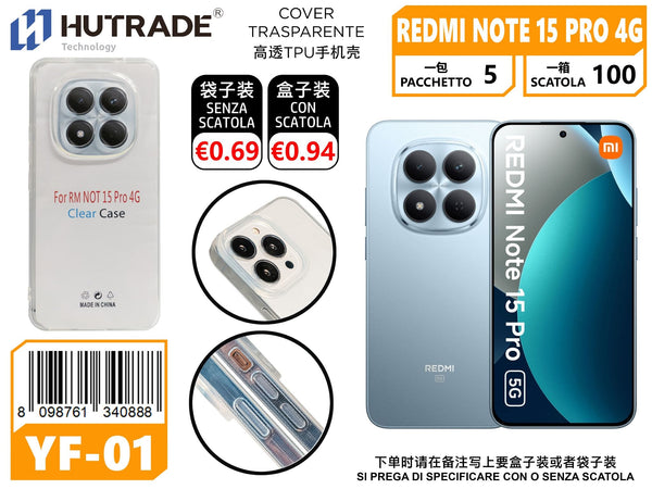 COVER TRASPARENTE REDMI NOTE 15 PRO 4G – YF01 012040