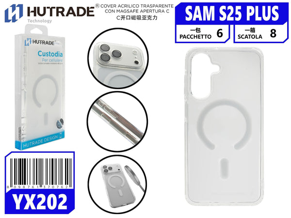 YX-202 COVER ACRILICO TRASPARENTE CON MAGSAFE APERTURA C SAM S25 PLUS
