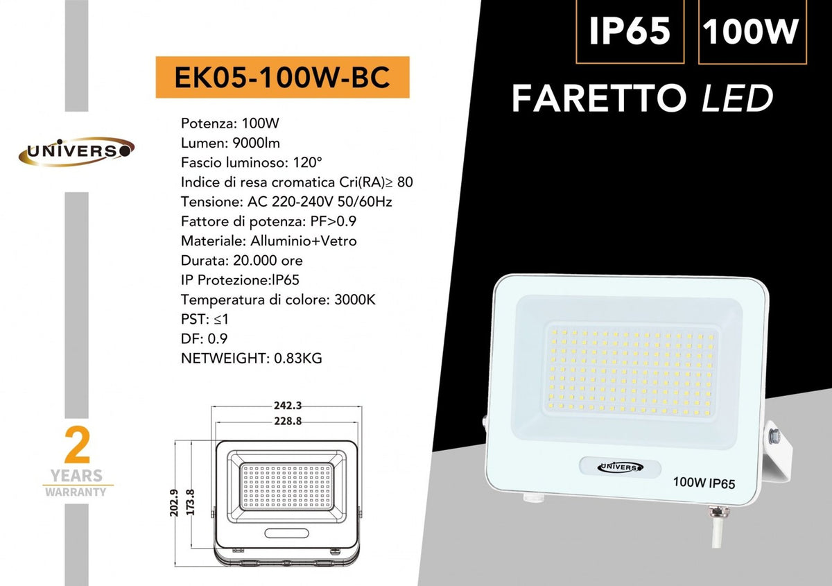 Proiettore LED – EK05-100W-BC / EK05-50W-BN