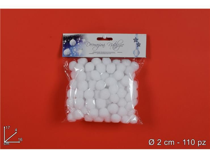 PALLINE OVATTA 2 cm 110 PEZZI ART. ZH6659