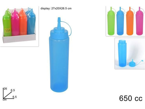 Bottiglia plastica con becco dosatore 650cc 4 col 23032