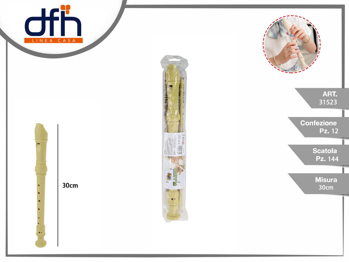 Flauto dolce color naturale, 30 cm