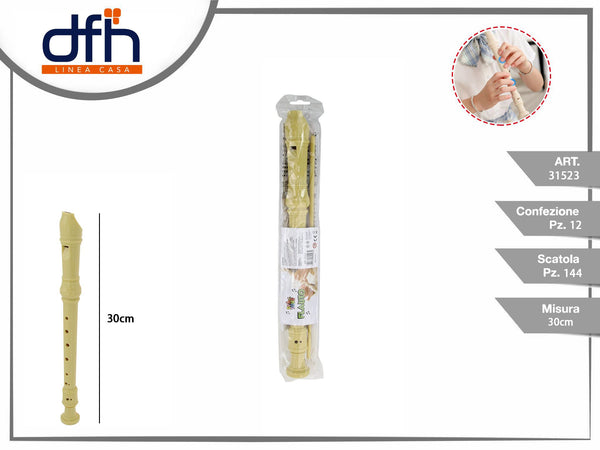 Flauto dolce color naturale, 30 cm