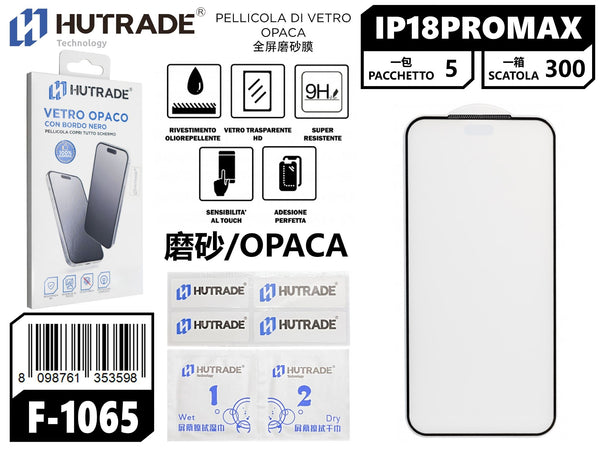 F-1065 PELLICOLA DI VETRO OPACA IP18 PRO MAX