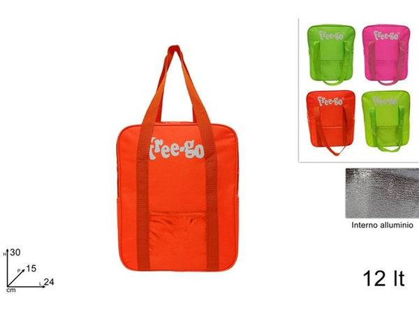 Borsa frigo 12litri con 2 manici colori fluo 4colori al003780a-m/fluo