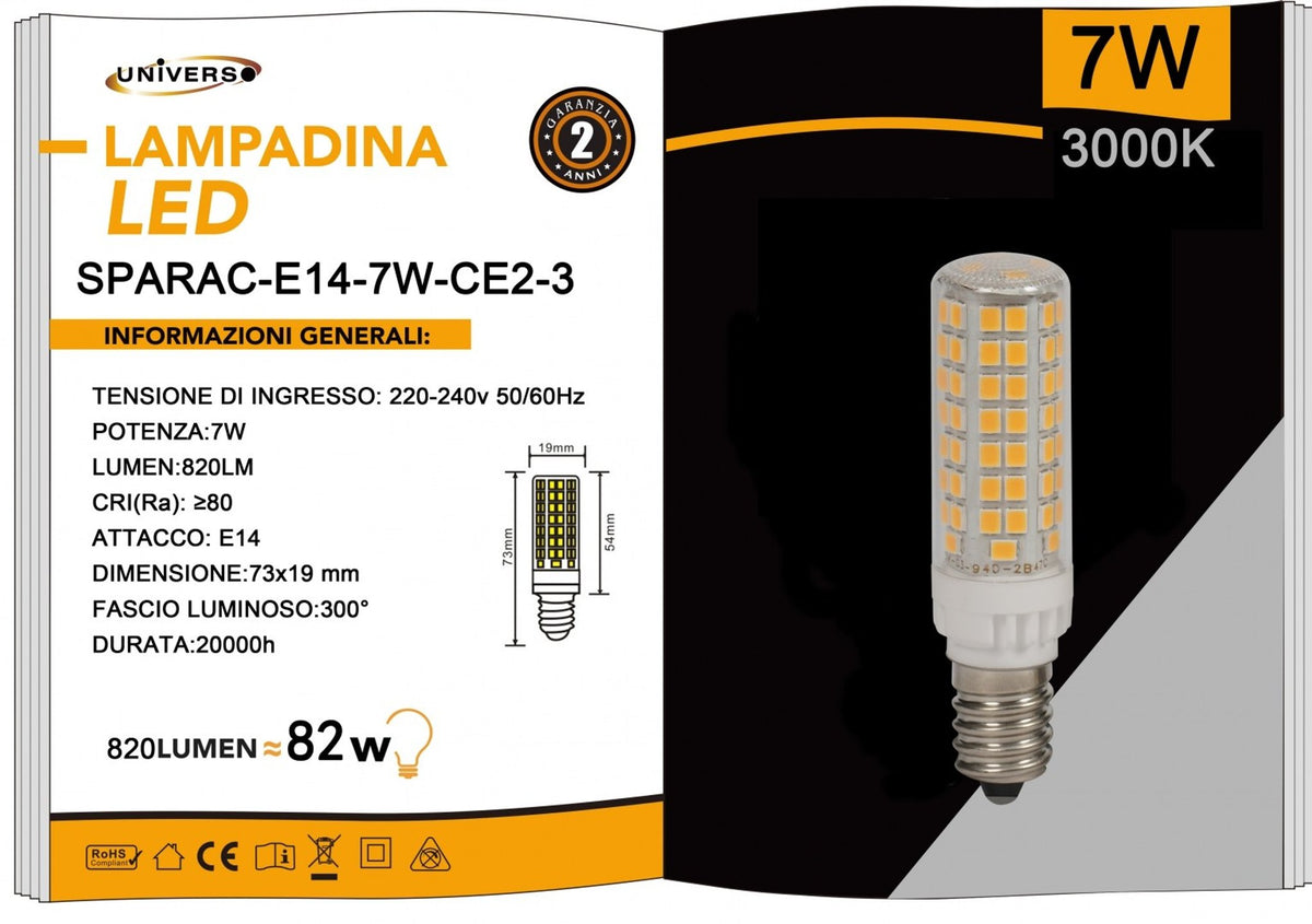 Lampadina LED Universo – SPARAC-E14-7W-CE2-3