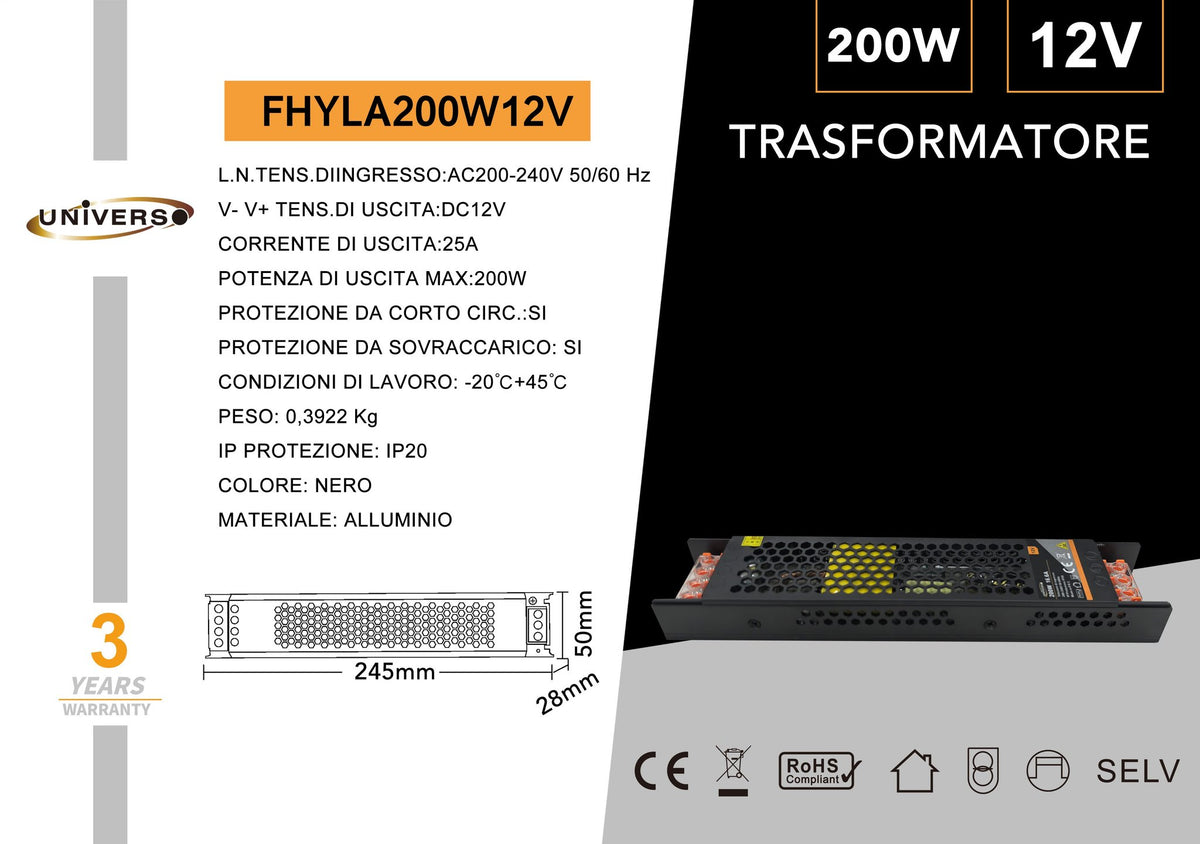 Alimentatore LED – FHYLA200W12V