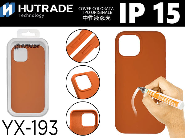 YX-193 COVER COLORATA IN GOMMA IP15 ARANCIONE