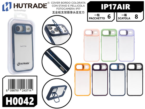 COVER BORDO COLORATA CON STAND E PELLICOLA FOTOCAMERA IP17 AIR – H0042 548931