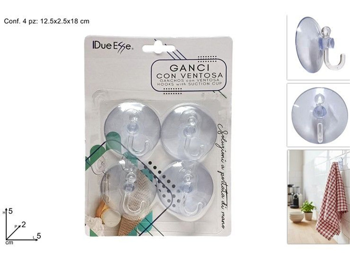 GANCIO VENTOSA SET 4 pz 5 cm