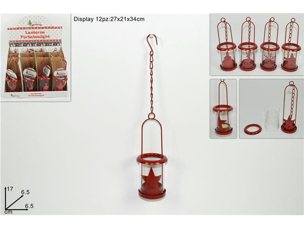 Lanterna porta tealight displ.4assrosso 17734r(140342600 r)