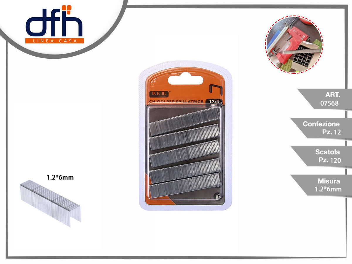 CHIODI PER SPILLATRICE 1.2 × 6 mm