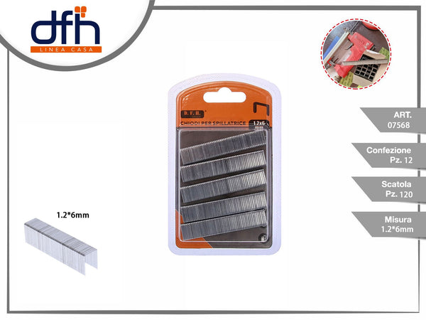 CHIODI PER SPILLATRICE 1.2 × 6 mm