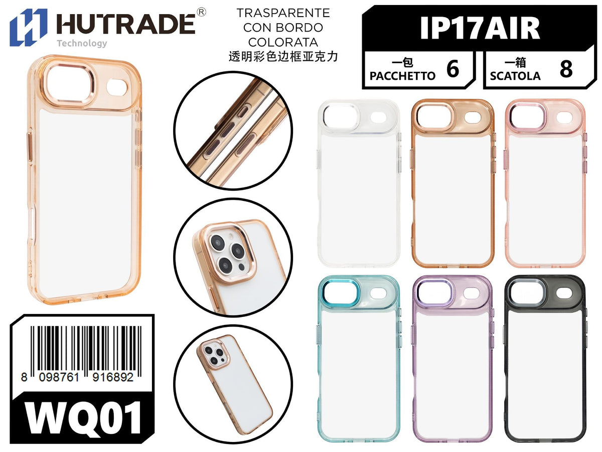 WQ-01 COVER TRASPARENTE CON BORDO COLORATA IP17 AIR