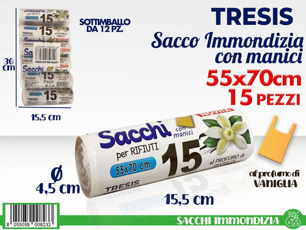 15 pz SACCHI IMM. VANIGLIA 55 × 70