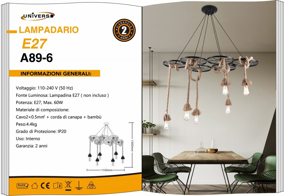 Lampadario Da Soffitto Universo – A89-6