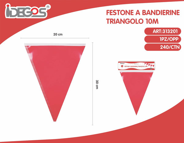 Festone a bandierine triangolari in PVC